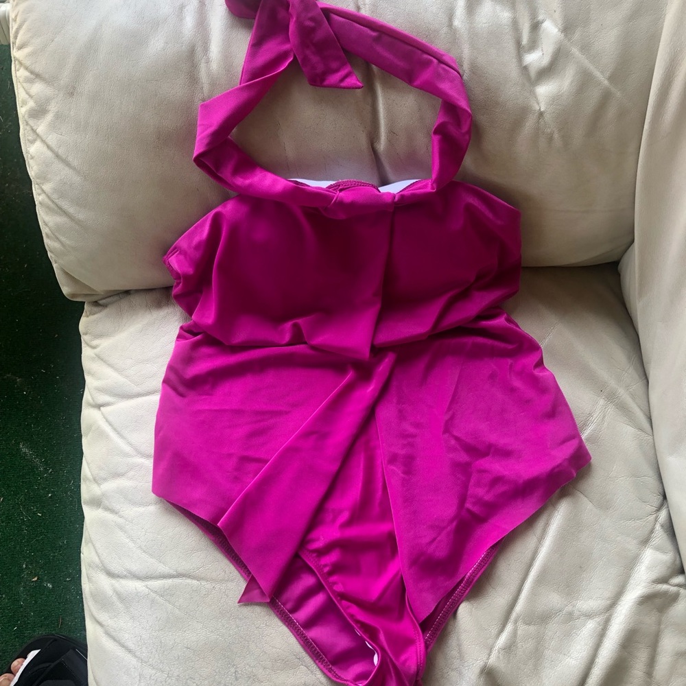 Cute hot pink one piece halter top NEW